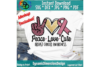 Peace Love Cure Breast Cancer Awareness