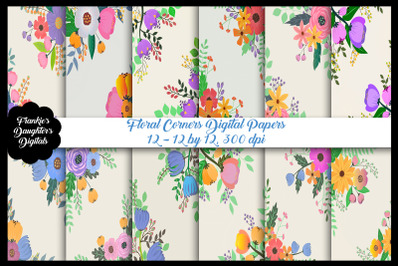 Floral Corners Digital Papers