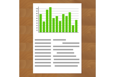 Schedule chart on table vector