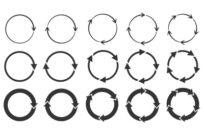 Circle arrows. Round reload or repeat icon, rotate arrow and spinning