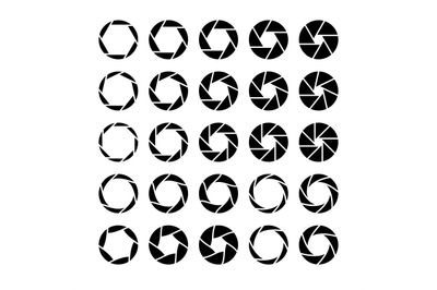 Camera lens diaphragm. Optic lenses, focus camera shutter apertures pi