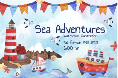 Sea Adventures watercolor set