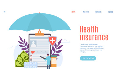 Health insurance. Healthcare, patient insurance, human life protection