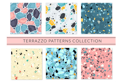 Terrazzo seamless pattern. Italian decorative stone tile with chaotic