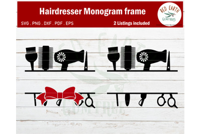 Hair dresser monogram frame svg,hair stylist monogram frame SVG,EPS