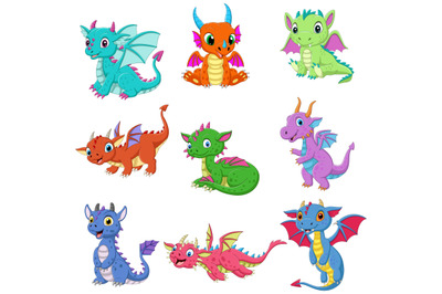 Cartoon babby dragon collection set