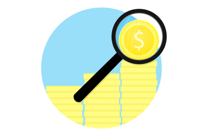 Analysis of finance flat icon vector