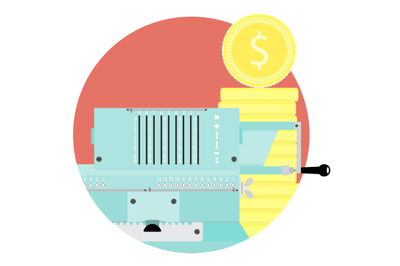 Count money flat icon vector