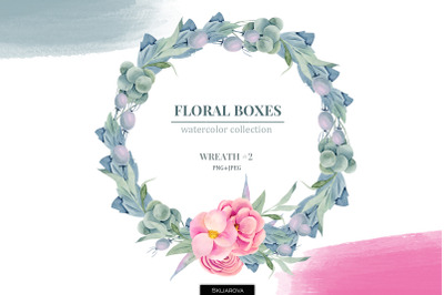 Floral boxes collection. Wreath #2