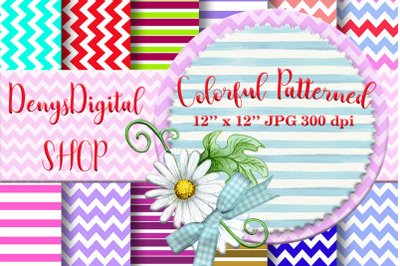 Colorful patterned, Striped Papers, Patterned, BLACK FRIDAY