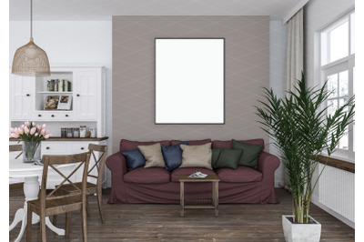 Interior scene - artwork background - frame mockup