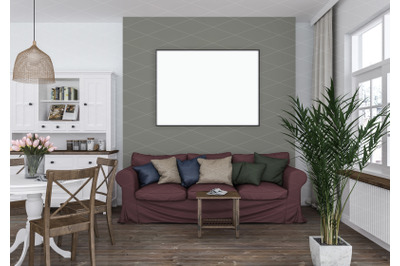 Interior scene - artwork background - frame mockup