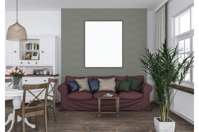 Interior scene - artwork background - frame mockup