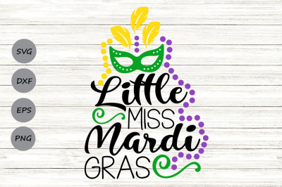 Little Miss Mardi Gras Svg, Mardi Gras Svg, Fat Tuesday Svg.