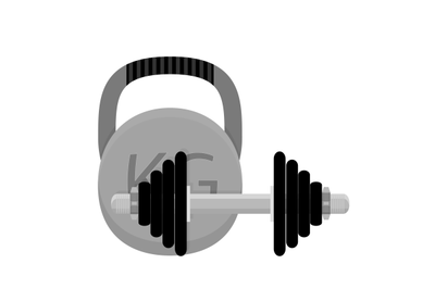 Weightlifting. Kettlebell and dumbbell