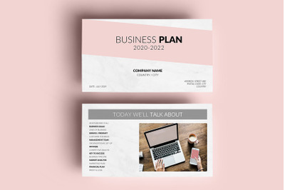 PPT Template | Business Plan - Pink and Marble