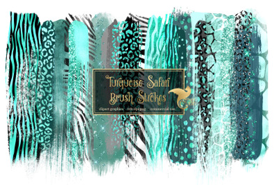 Turquoise Safari Brush Strokes