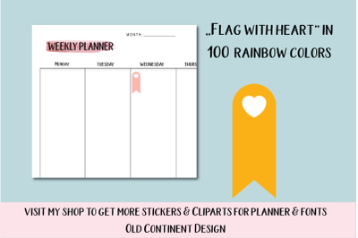 100 Banners flag with heart clipart&2C;  Banners flag for scrapbooking