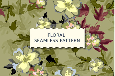 Art floral vector seamless pattern.