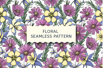 Art floral vector seamless pattern.