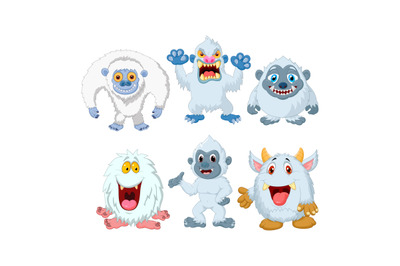 Cartoon funny monster collection set