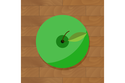 Green apple top view vector