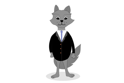 Business wolf character