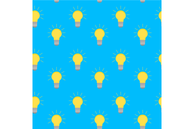 Lamp bulb idea seamless pattern