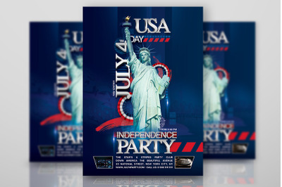 Flyer July 4th Independence Day Party Usa