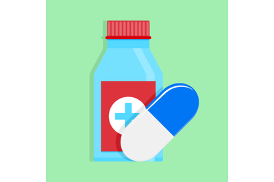 Medical medicine. Bottle and capsule