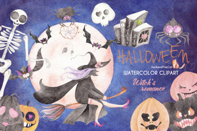 HALLOWEEN WITCH'S ROMANCE clipart