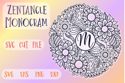 Zentangle Monogram SVG cut file