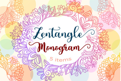 Zentangle Monogram - 5 SVG cut files