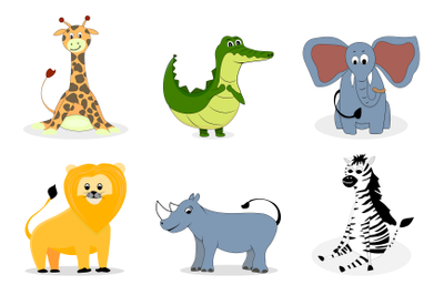 African animals vector cartoon