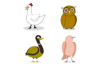 Set of birds vector character