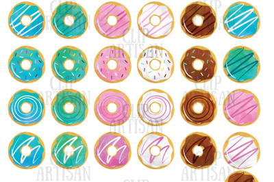 Watercolor Donuts Clipart, Doughnuts Clip Art