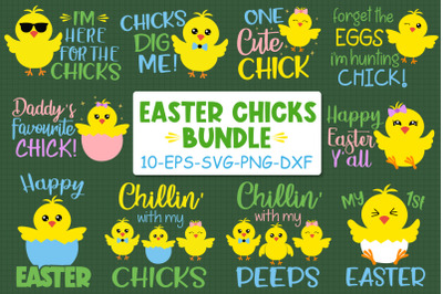 Easter Chicks Bundle Svg
