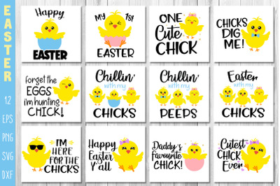 Easter Chicks Bundle, Happy Easter Bundle