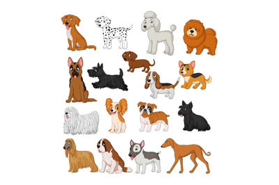Cartoon dogs collection set