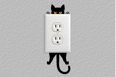 Hanging Cat Light Switch and Outlet Decoration | SVG | PNG | DXF | EPS