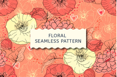 Art floral vector seamless pattern.