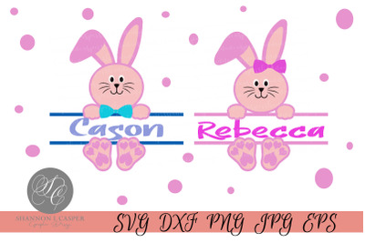 Easter Bunny Split Monogram Set
