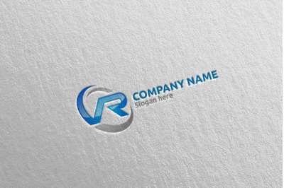 Letter R, V, VR Logo Design 70