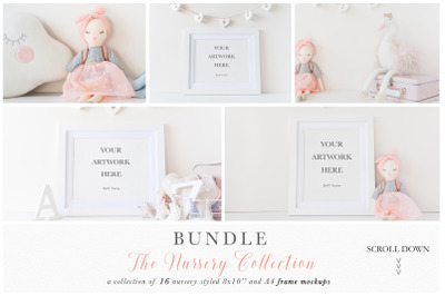 Frame mockup bundle - A4 and 8x10&#039;&#039; nursery theme