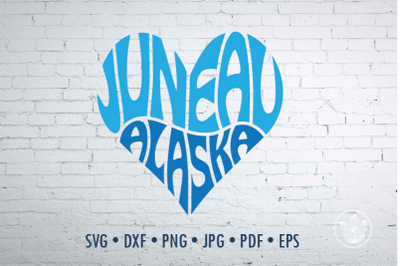 Juneau Alaska heart, Svg Dxf Eps Png Jpg, Cut file