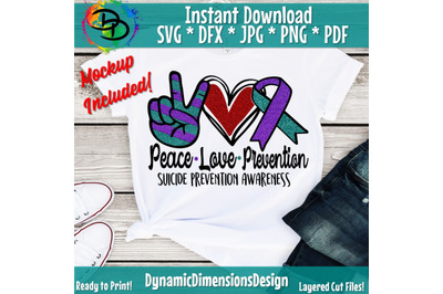 Peace love Cure svg, Sublimation Png, Digital Download, Suicide Preven