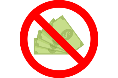 Cash ban icon vector