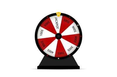 Jackpot winning in gambling wheel rotate vector