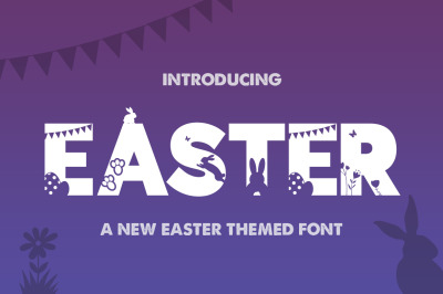 Easter Silhouette Font (Silhouette Fonts, Easter Fonts, Bunny Fonts)