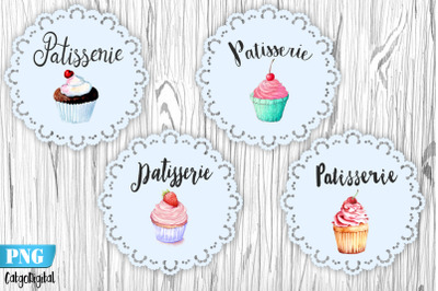 French Patisserie PNG Clip Art Watercolor Patisserie